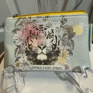 Papaya- Floral Tiger Print Accent “Earned Every Stripe” Pouch!